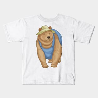 Bear Farmer Hat Kids T-Shirt